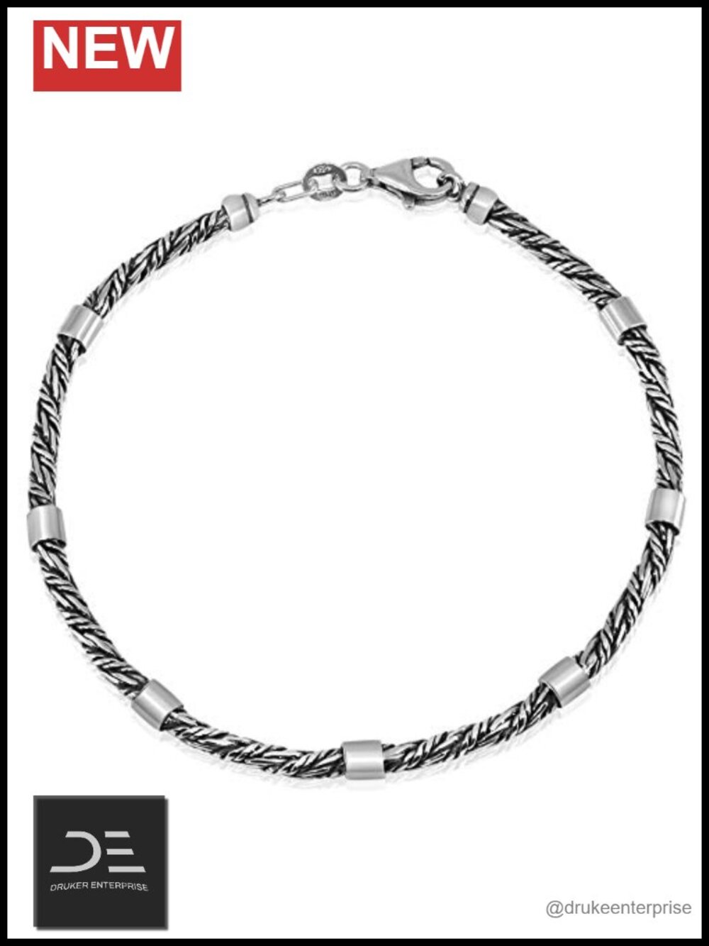 Men's Sterling Silver Link Bracelet Italian 925 Rimini Style 7-10in Lobster